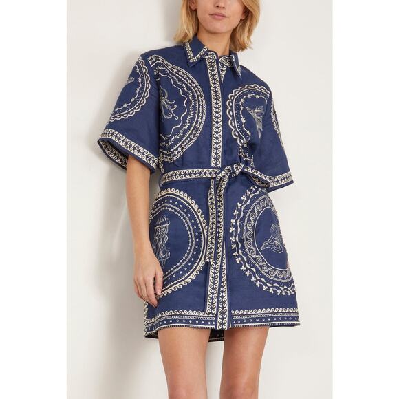 ALEMAIS Navy Oceane Mini Dress Size 4 NWT Retail $470 - Picture 4 of 4